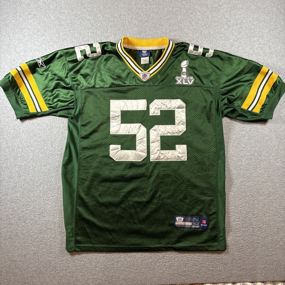 Green Bay Packers Clay Matthews NFL Jersey Reebok mens 52 Super Bowl XLV sewn